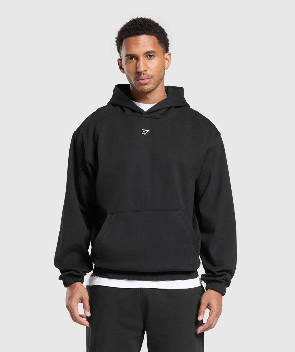 CREST OVERSIZED HOODIE BLACK