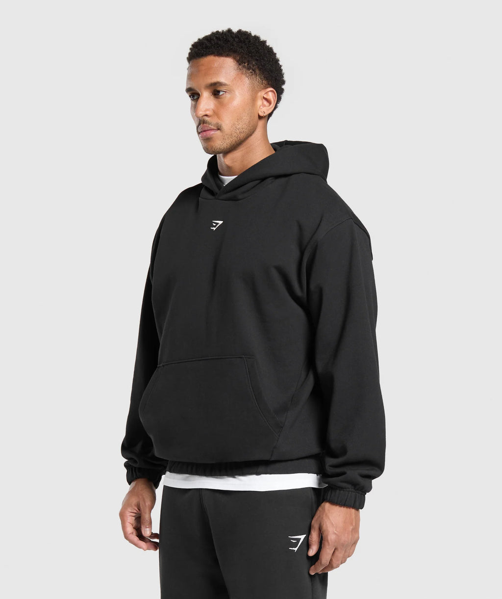 CREST OVERSIZED HOODIE BLACK