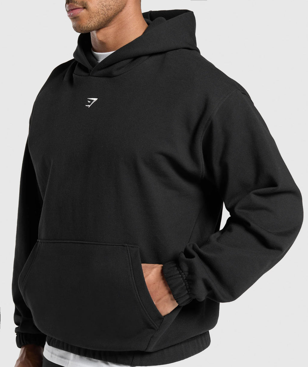 CREST OVERSIZED HOODIE BLACK