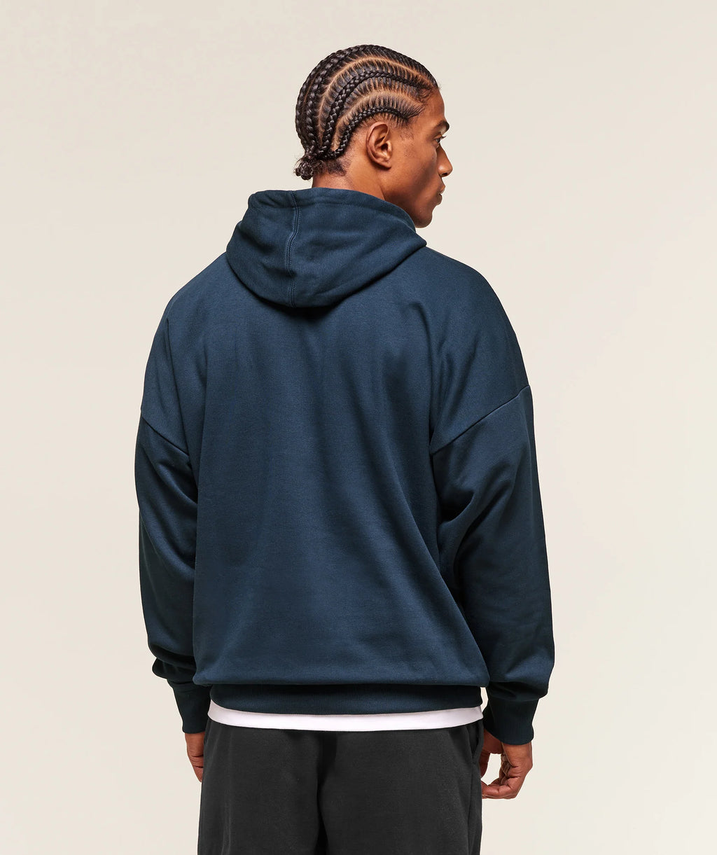 CREST OVERSIZED HOODIE BLUE